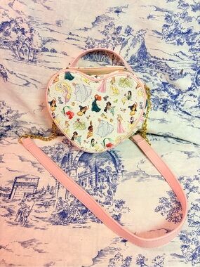 Disney Princess Leather-like Heart-shaped Purse With Strap